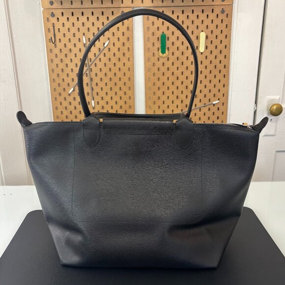 Longchamp Le Pliage City Large Coated Canvas Tote Bag, Black, 100% Authentic - Picture 3 of 15